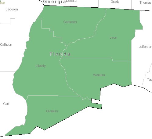 The range of Baptisia simplicifolia